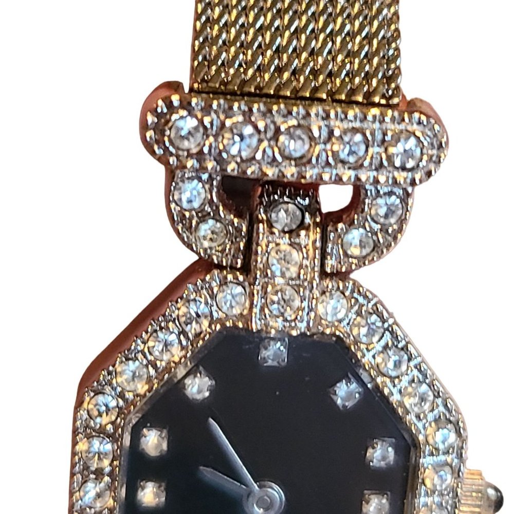 Avon ELIZABETH TAYLOR SILVER TONE LADIES WATCH MIDNIGHT ROMANCE - Picture 6 of 6